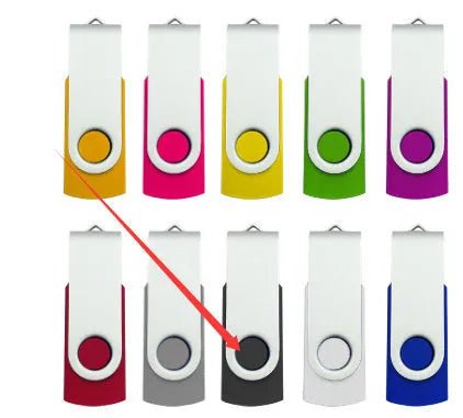 Rotating USB 2.0 flash drive with swivel mechanism in multiple colour options