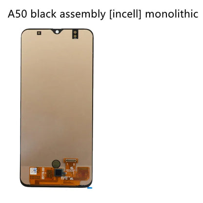 Oppo A50 A50S replacement LCD screen assembly with black bezel and pre-installed adhesive