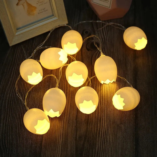 Easter Broken Shell Egg LED String Lights for festive home and garden decorations