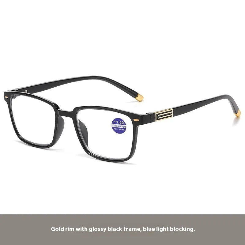 Multifocal reading glasses with photochromic lenses in various frame colour options