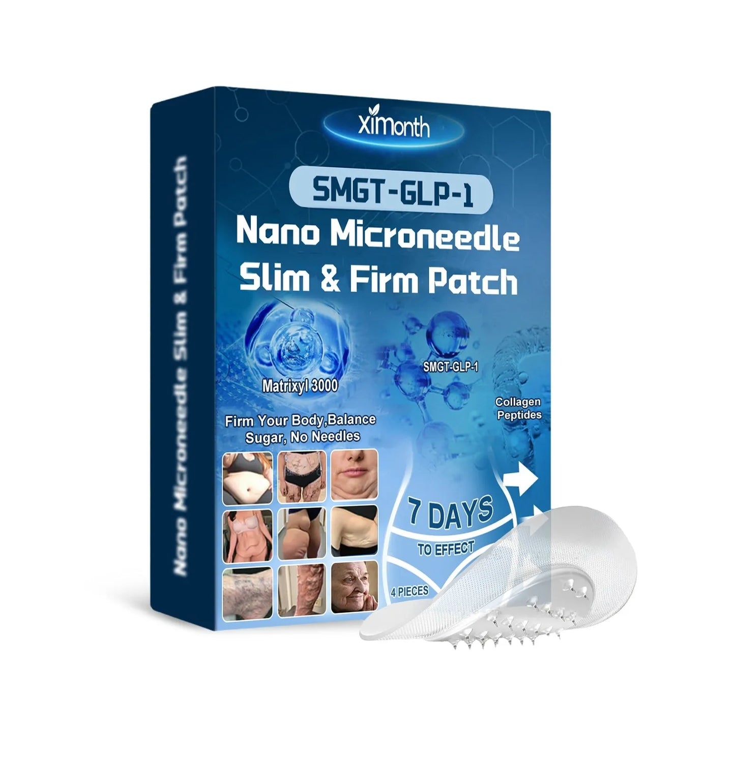 Four slimming microneedle patches for firming skincare with artemisia argyi and peptide ingredients