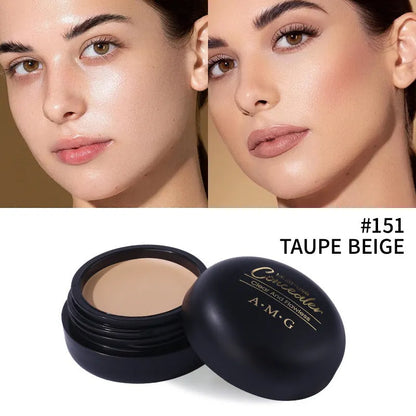 Waterproof sweat-proof concealer pen in 12g tube with four shade options including cool ivory and almond