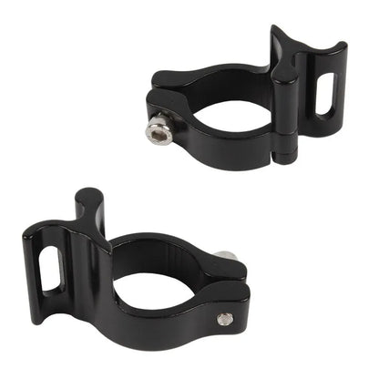 Black aluminium alloy vehicle clamp ring with steel frame measuring 28.6mm diameter