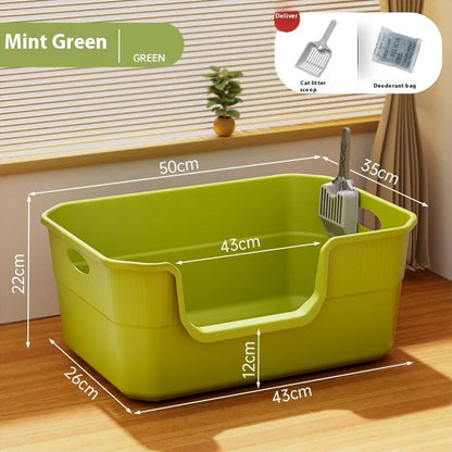 Oversized semi-closed cat litter box in selected colour with free extra-large litter scoop
