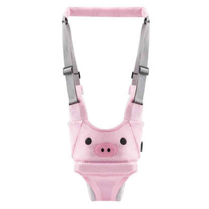 Hands-free baby walking assistant with adjustable lift and pull features for supporting your little one's first steps