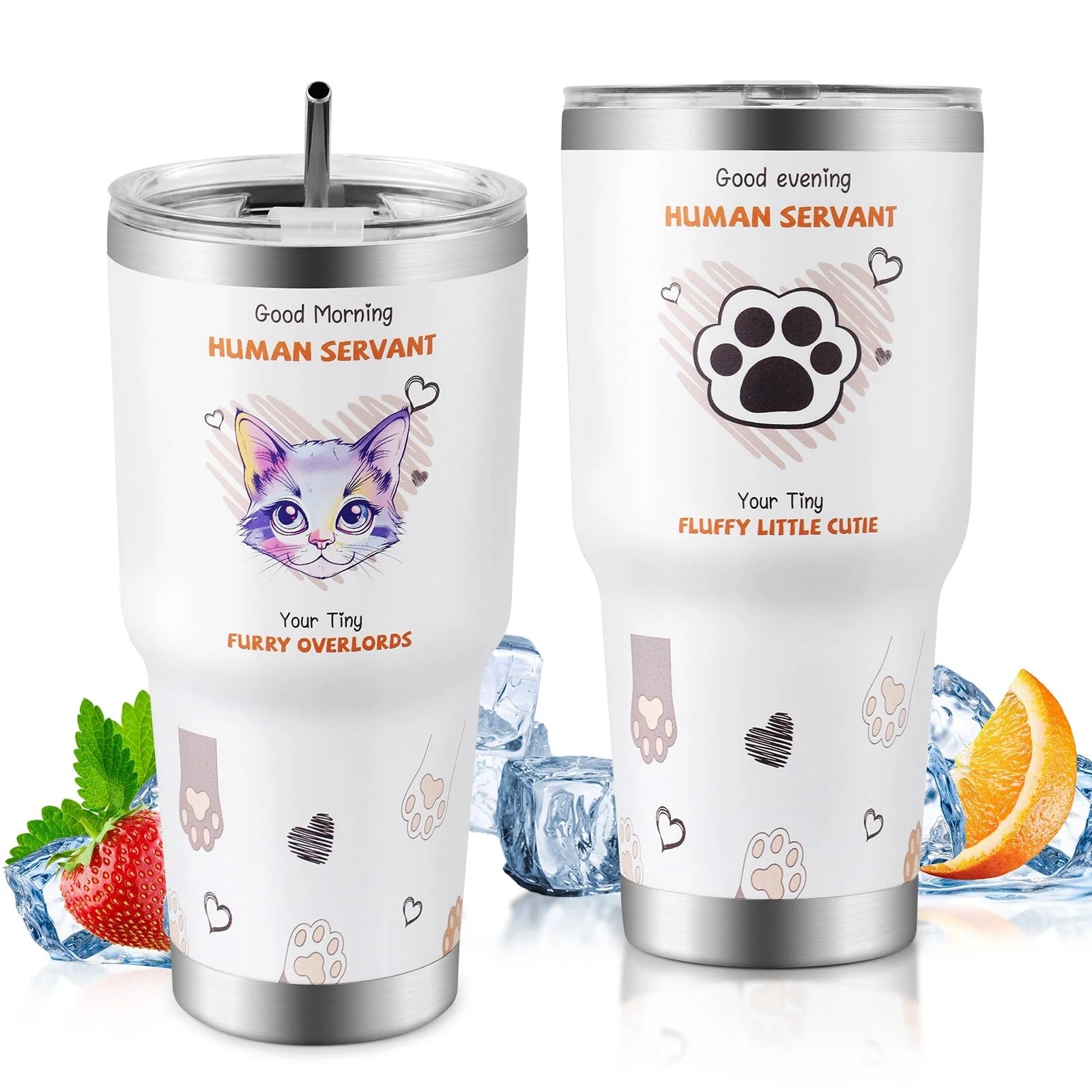 30oz insulated travel mug for car, keeps drinks hot or cold, spill-proof lid