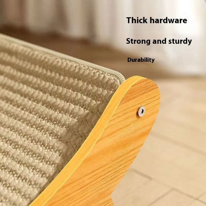 Large sisal blanket cat scratch board for cats on a natural background.
