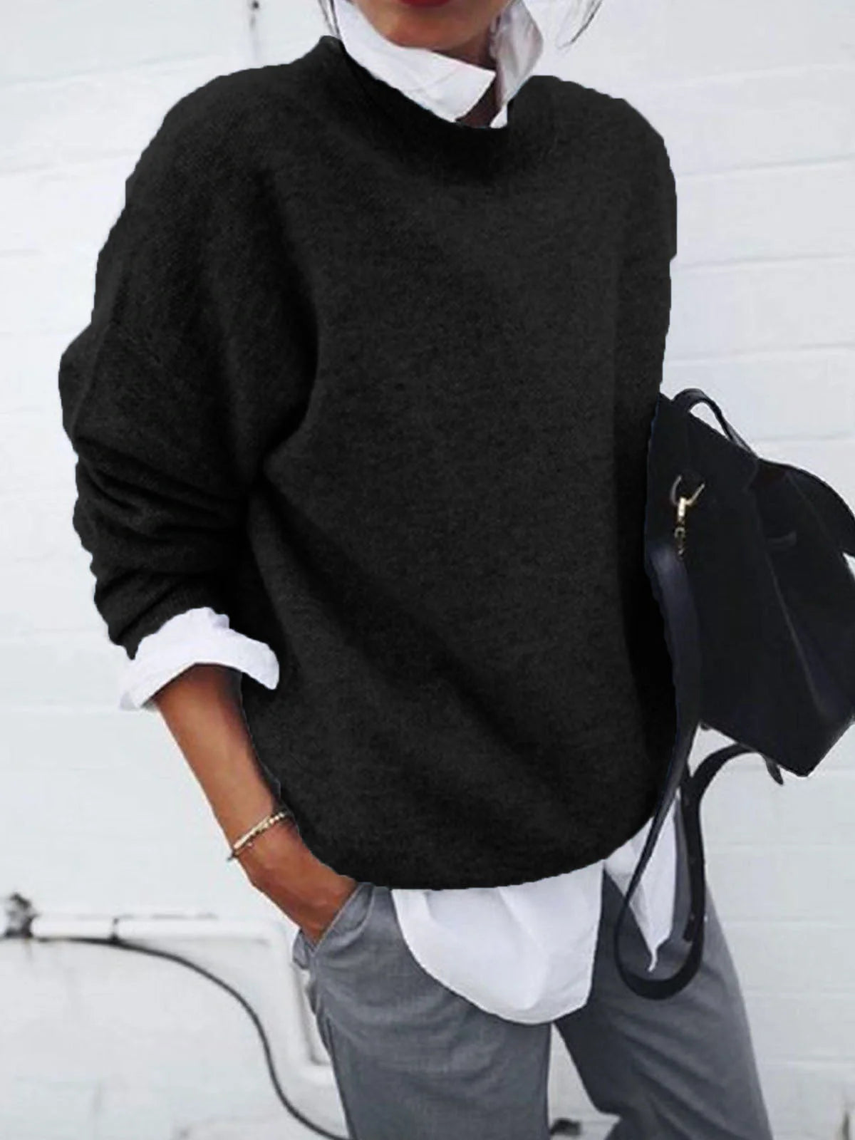 Cosy knitted pullover sweaters in a range of classic British colours for autumn and winter fashion