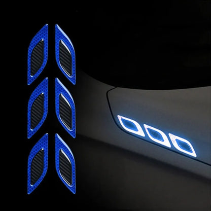 Blue resin reflective warning tape strip for car bumper, 17mm width, universal fit.