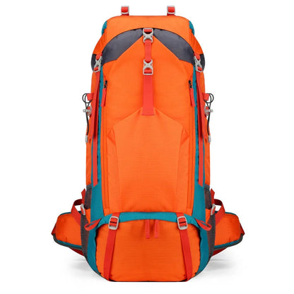 70L ultra-light waterproof hiking backpack in black, dark blue, green, lake blue and orange for men and women.