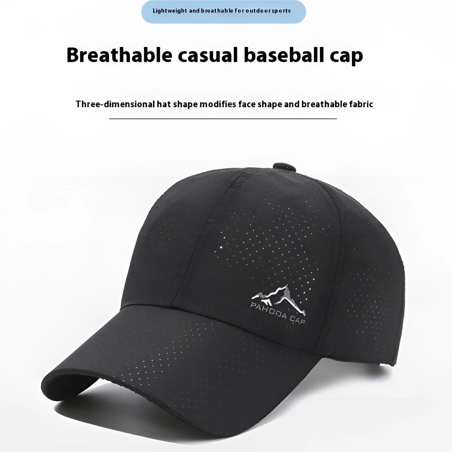 Korean style adjustable baseball cap in dome crown design with polyester fabric