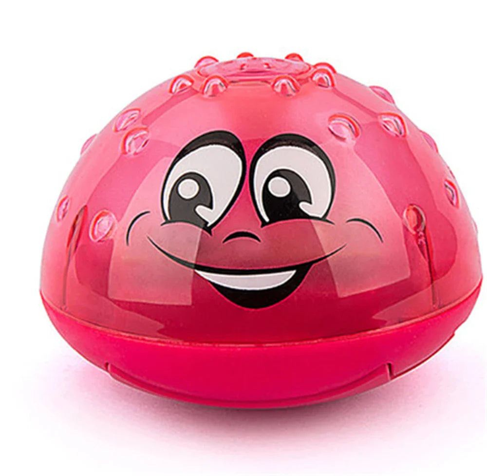 Colorful spray water fountain toy with rotating water display, perfect for toddlers' bath time fun