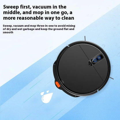 White or black sweeping robot vacuum cleaner with 600ml dust bin for automated floor cleaning