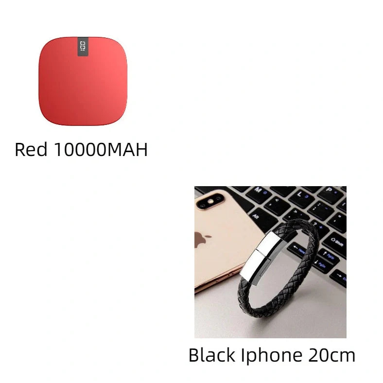 10000mAh mini power bank with digital display showing battery percentage