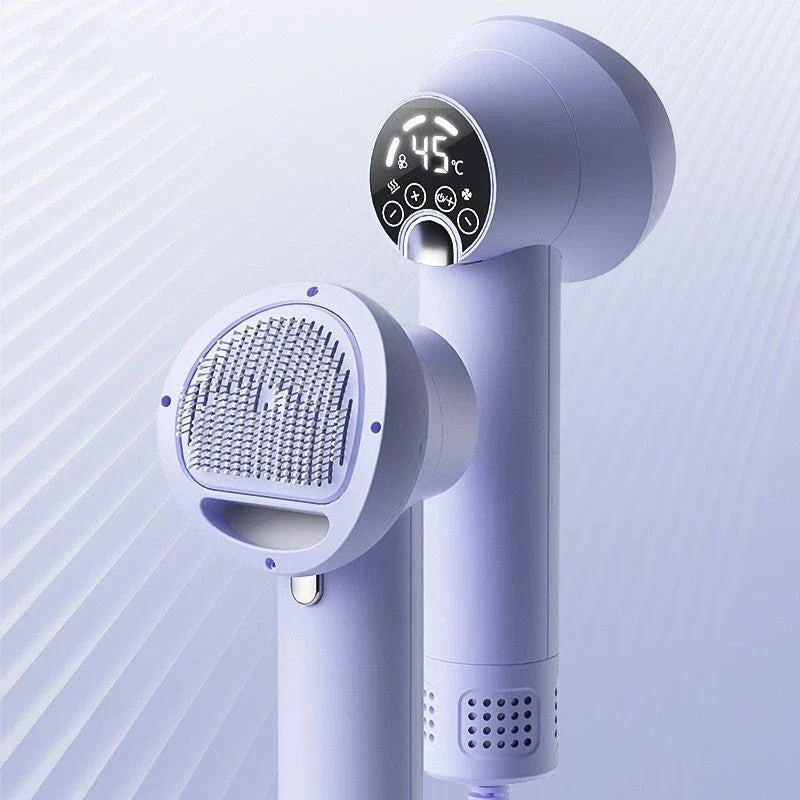 Premium Pet Hair Dryer with powerful 300W motor, whisper-quiet operation, and dual-speed settings for gentle, stress-free grooming of dogs, cats, and other pets.