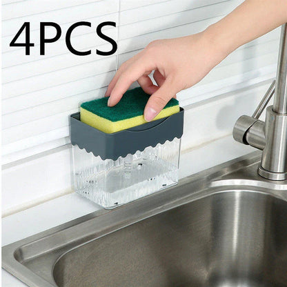 Stylish 2-in-1 sink caddy with liquid soap dispenser for streamlined kitchen organisation