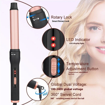Three-tube water wave hair curler with 19mm 25mm 32mm ceramic-coated barrels and wired power cord