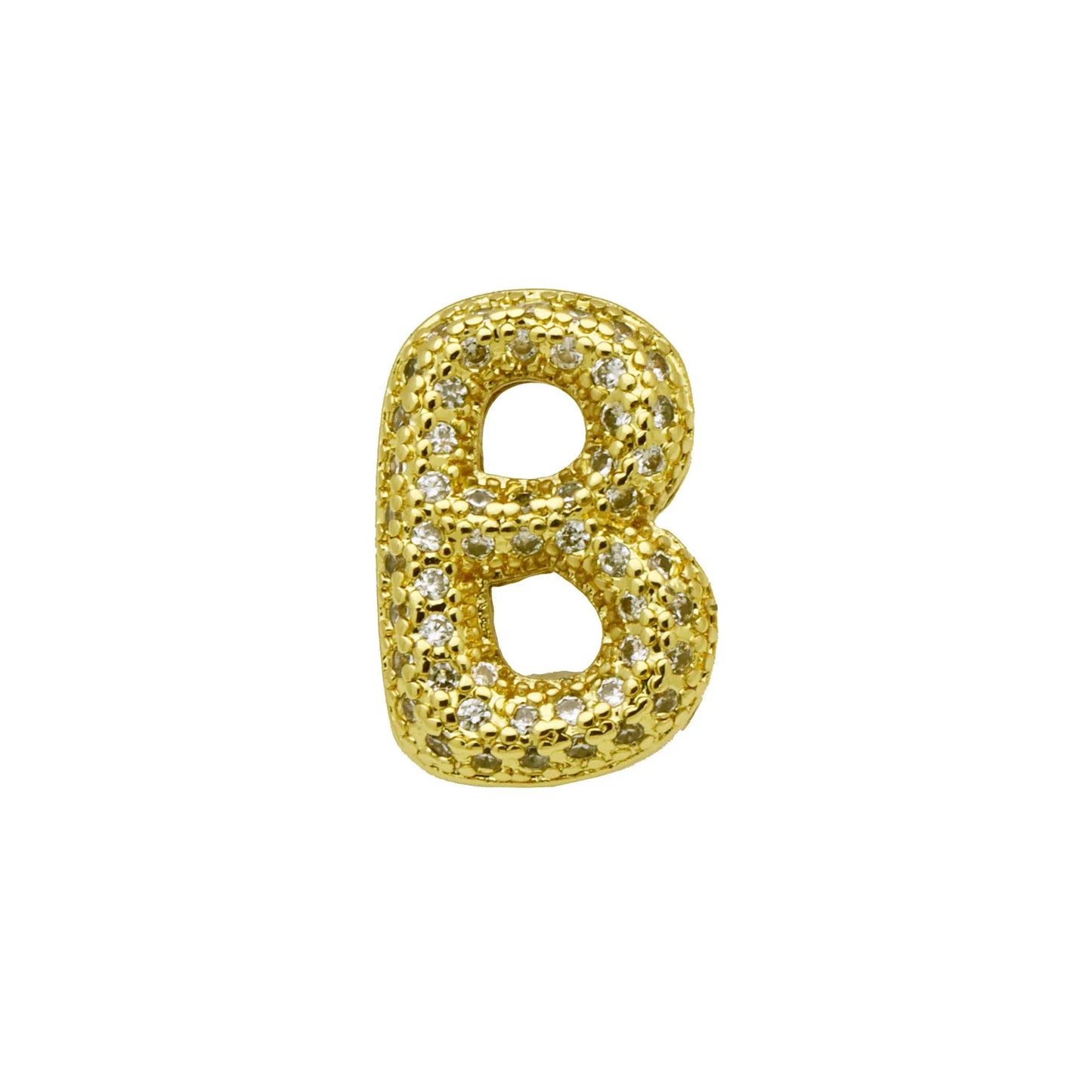 Retro copper bracelet with a letter 'A' charm featuring micro inlaid zircon, shown in a gold finish.