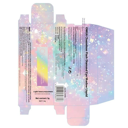 Chameleon rhinestone liquid eye shadow with pearlescent glittering highlights in six colour options