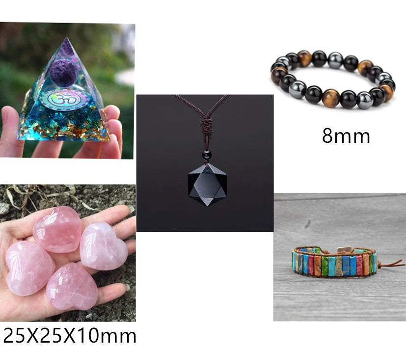 Handcrafted obsidian six-pointed star sweater chain, a unique fashion accessory