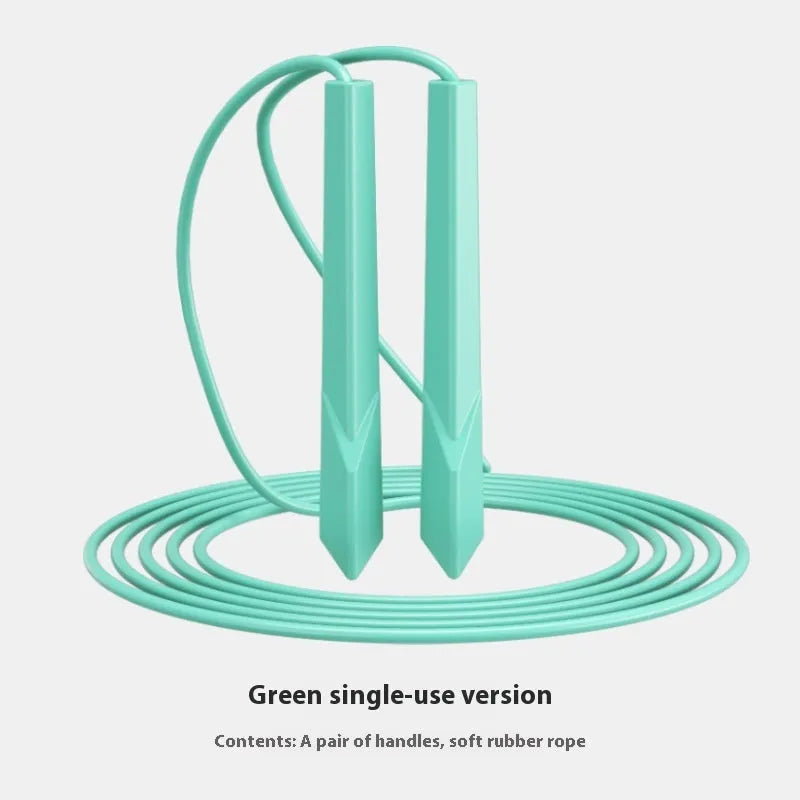 A blue plastic-handled skipping rope on a grey background, showing its 2.8-metre PVC cord length.