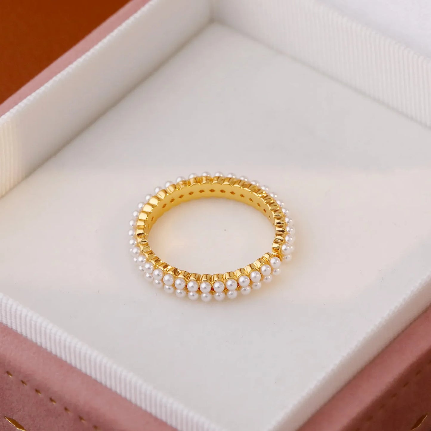 Geometric gold electroplated copper open ring with sweet temperament style for women