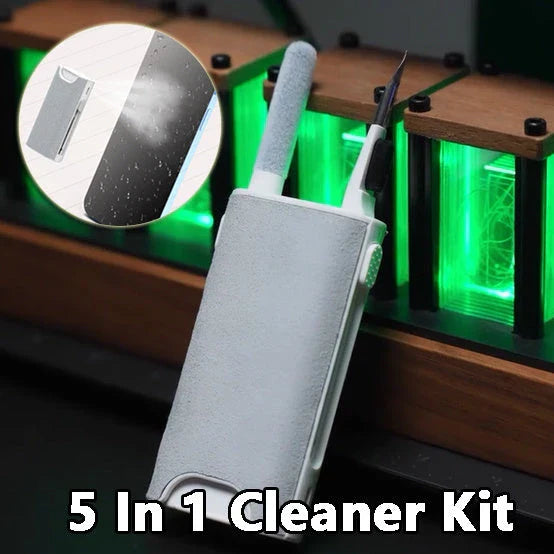 All-in-one smart screen cleaning kit with soft flocking sponge and high-density brush for effortlessly removing dust, smudges, and grime from electronic devices like phones, tablets, laptops, and more.