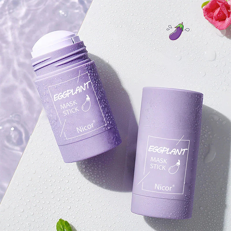 Purifying Green Tea & Eggplant Mud Mask for deep cleansing, oil control, and brightening skin