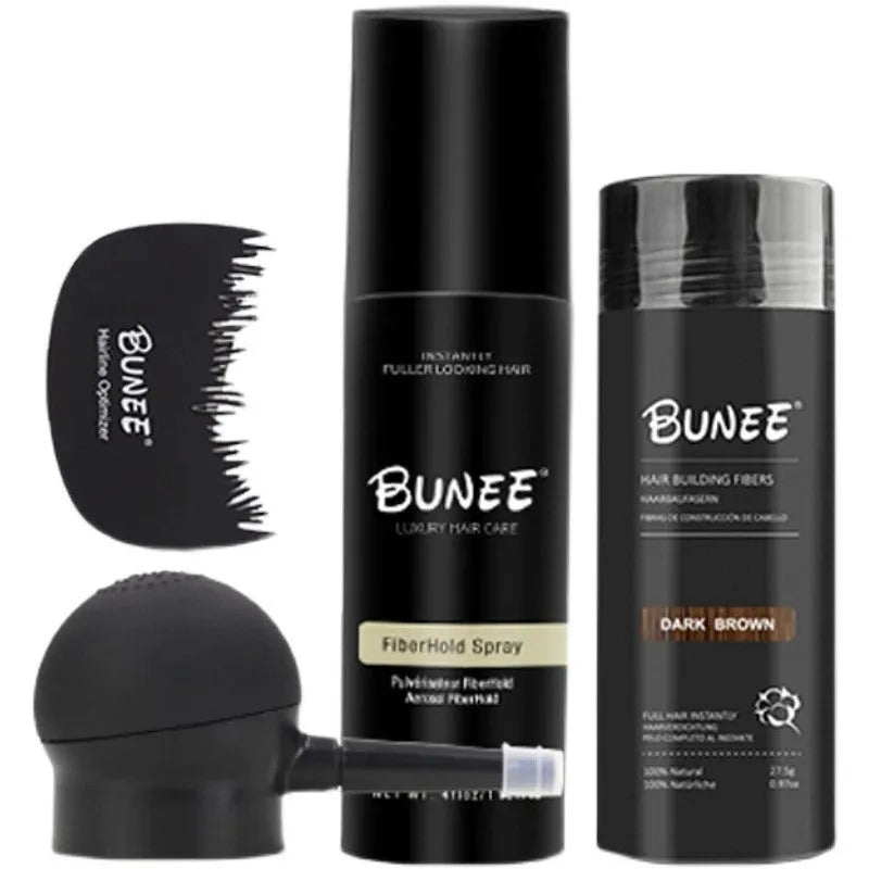Hair fibre powder 275g can with specialised applicator nozzle and shaping spray for sparse hair coverage