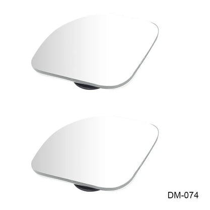 Glass adjustable blind spot rearview mirror with sponge adhesive backing for car installation.