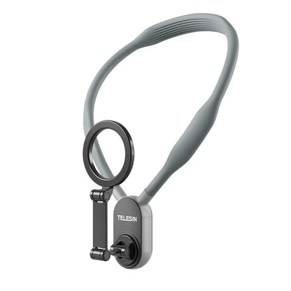 Magnetic silicone phone neck mount with adjustable design and quick-release feature for hands-free mobility