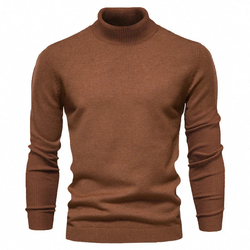 Men's slim fit turtleneck winter sweater in various colours