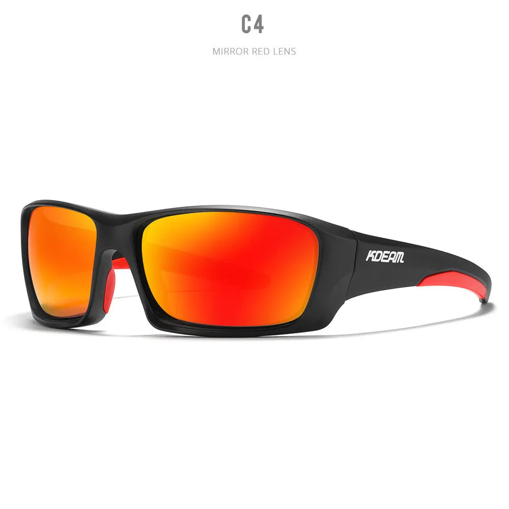 Ultralight polarised sports sunglasses with TR90 frame and silicone nose pad in one of eight available colours.