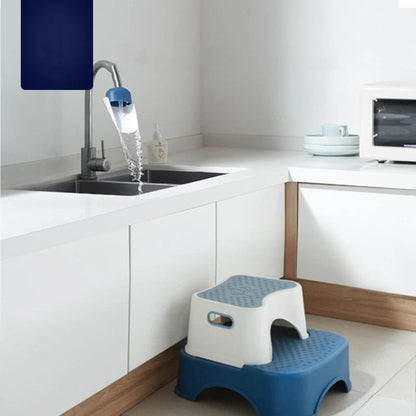 Children's Baby Faucet Extender Wash Station in blue and red, promoting independent handwashing