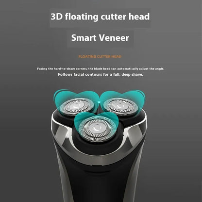 Gun colour floating head USB rechargeable electric shaver with digital display