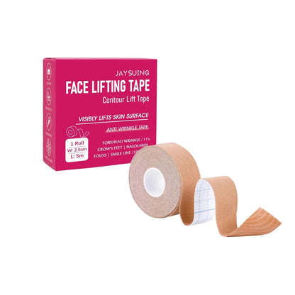 Roll of transparent hydrogel facial anti wrinkle lifting tape for forehead and brow application