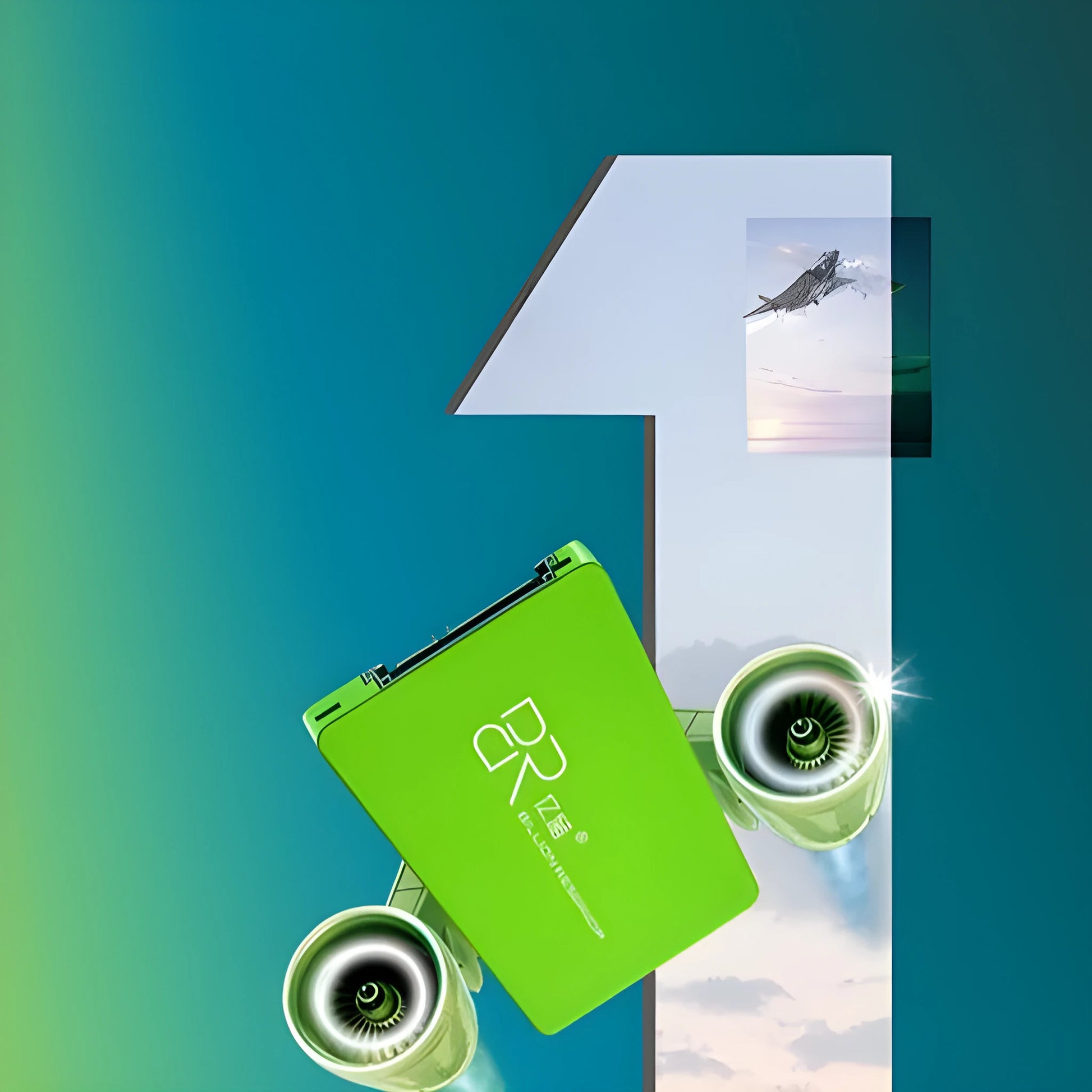 Black 2.5-inch SATA solid state drive with plastic casing, shown alongside capacity options.
