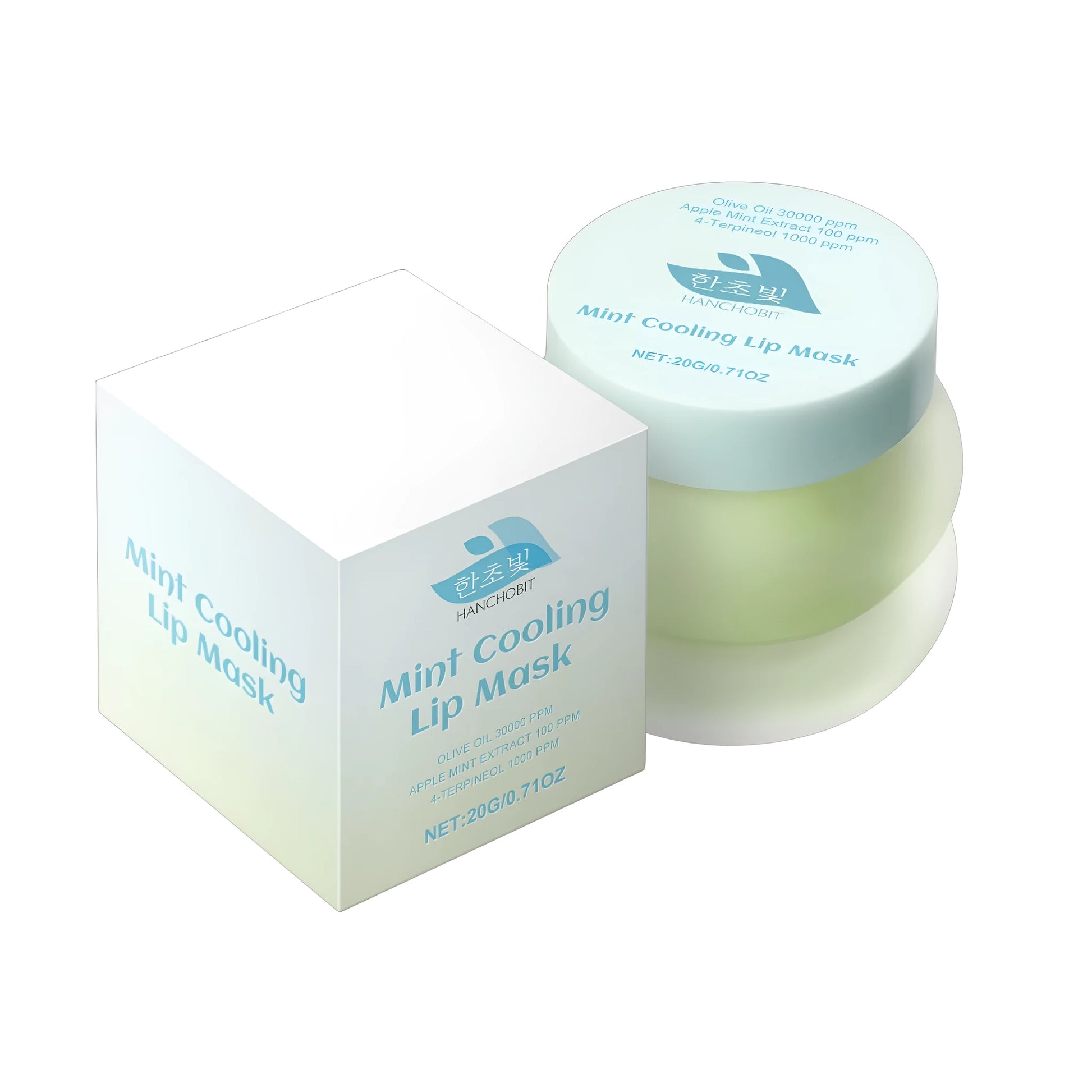 20g jar of Mint Cooling Lip Mask with jojoba oil for overnight lip treatment