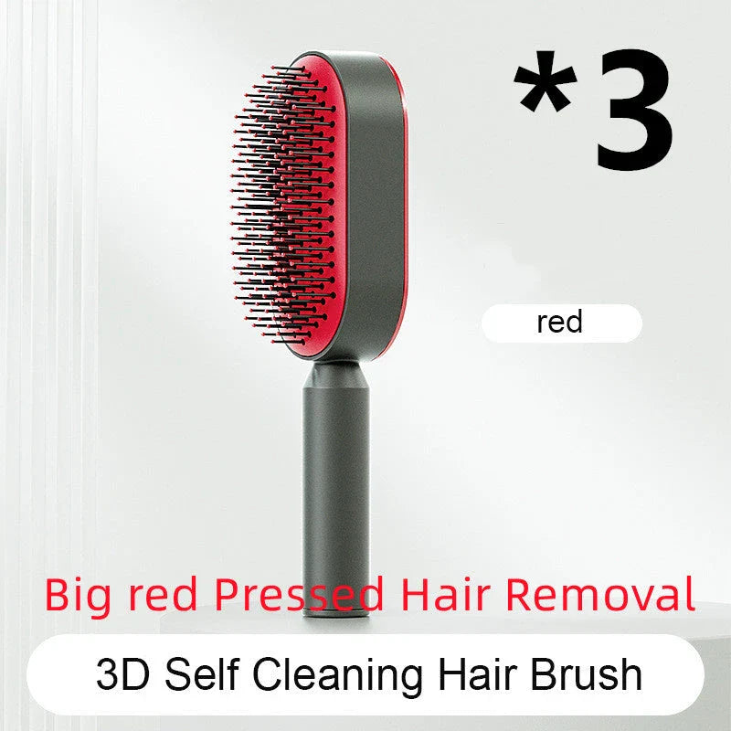 Premium self-cleaning hair brush with airbag massage technology for smooth, healthy hair