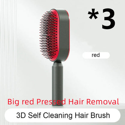 Premium self-cleaning hair brush with airbag massage technology for smooth, healthy hair
