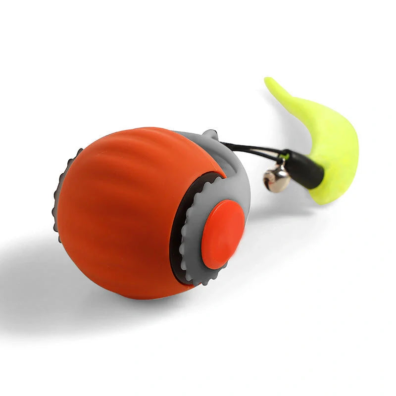 Gravity-activated cat toy ball with automatic motion for endless feline fun