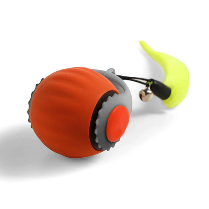 Gravity-activated cat toy ball with automatic motion for endless feline fun