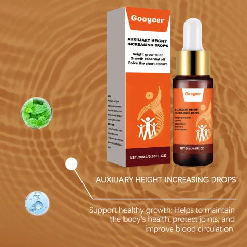 Googeer Auxiliary Height Increasing Drops 20ml bottle with peppermint extract and vitamin B1