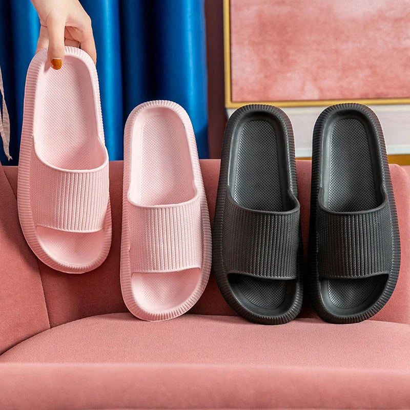 Stylish bathroom slippers with soft, cushioned EVA soles in a variety of vibrant colors