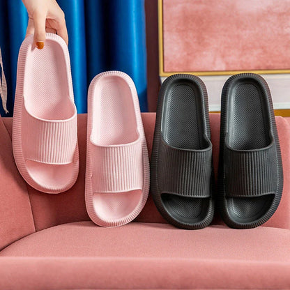 Stylish bathroom slippers with soft, cushioned EVA soles in a variety of vibrant colors