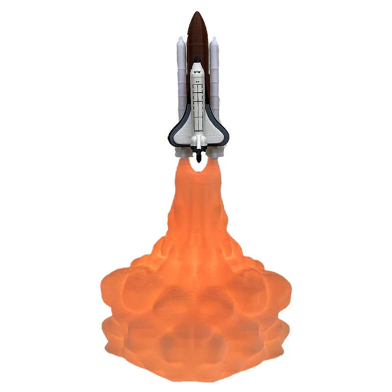Captivating 3D-printed rocket night light with realistic silhouette and mesmerising LED glow