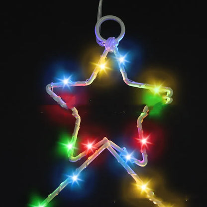 Wrought iron Christmas tree shaped LED garland lights with white birch colour and 40 LED beads