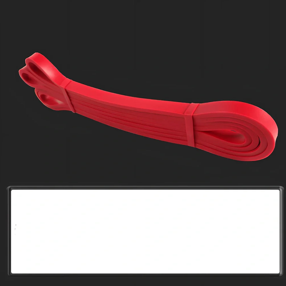 Fashion fitness stretch resistance band showing 2080mm length and multiple width options from 12mm to 45mm