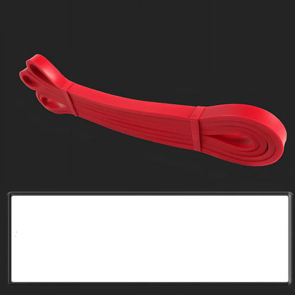 Fashion fitness stretch resistance band showing 2080mm length and multiple width options from 12mm to 45mm