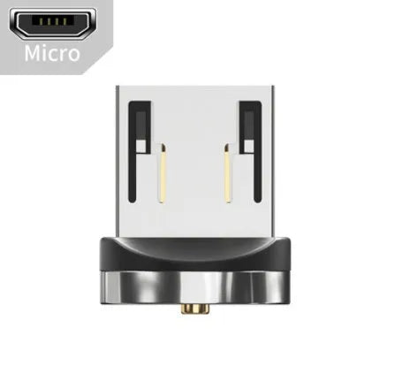 Essager black magnetic USB charging cable with 540-degree rotating connector showing LED light and nylon braiding